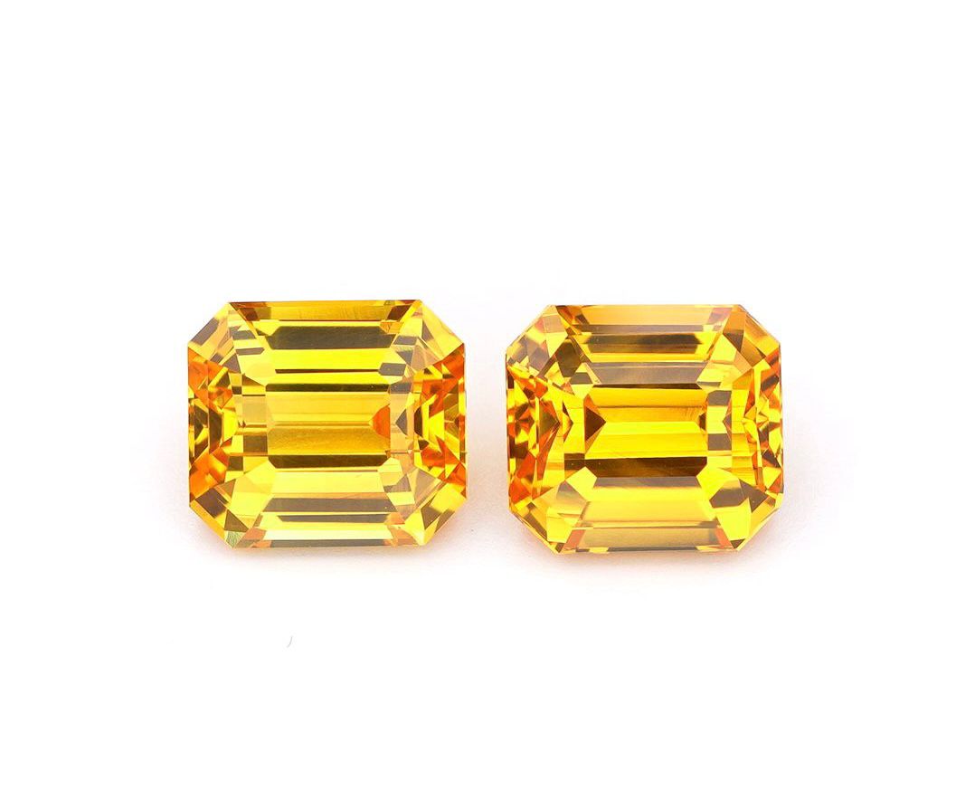 Certified yellow sapphire, authentic yellow gemstone from Sri Lanka, Vivid Ceylon International